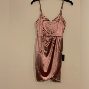 Forever Your Girl Mauve Satin Bodycon Dress size small.